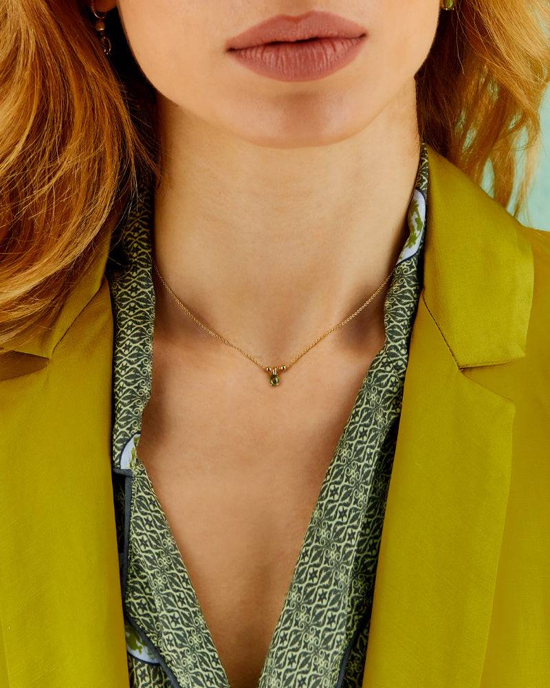 Nanis Collana "DANCING TOURMALINES" Minimale Con Pendente In Oro E Tormalina – Nanis Italian Jewels