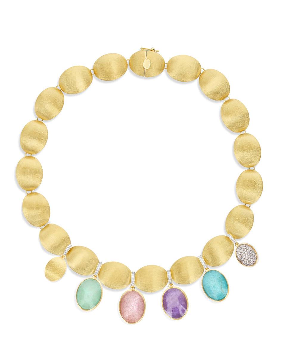 Nanis collana di perle "muse" con charms colorati in oro, diamanti e pietre – Nanis Italian Jewels