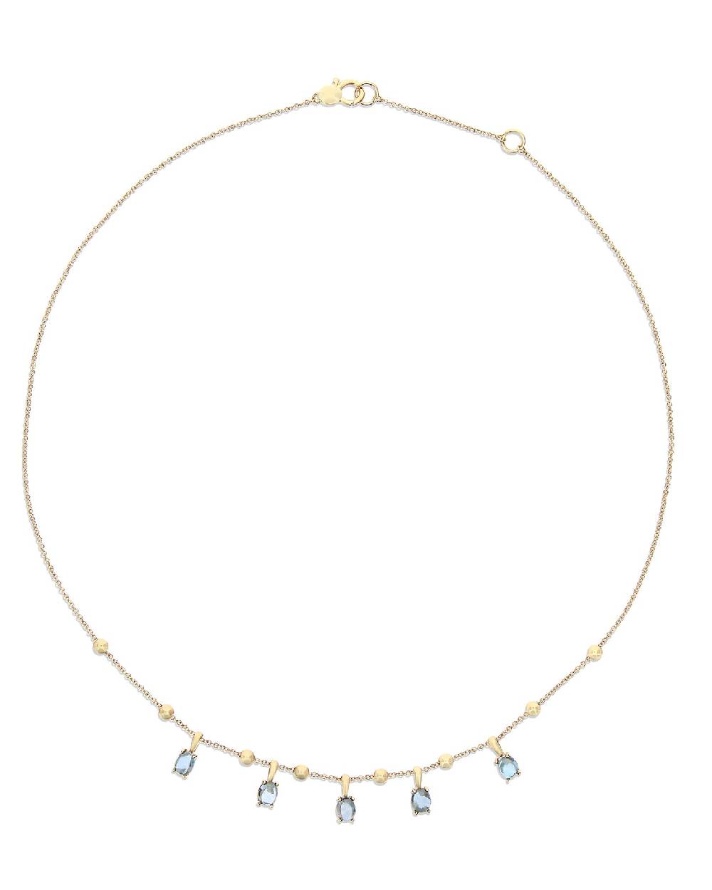 Nanis Collana Girocollo "DANCING AZURE" In Oro E Topazio London Blu – Nanis Italian Jewels