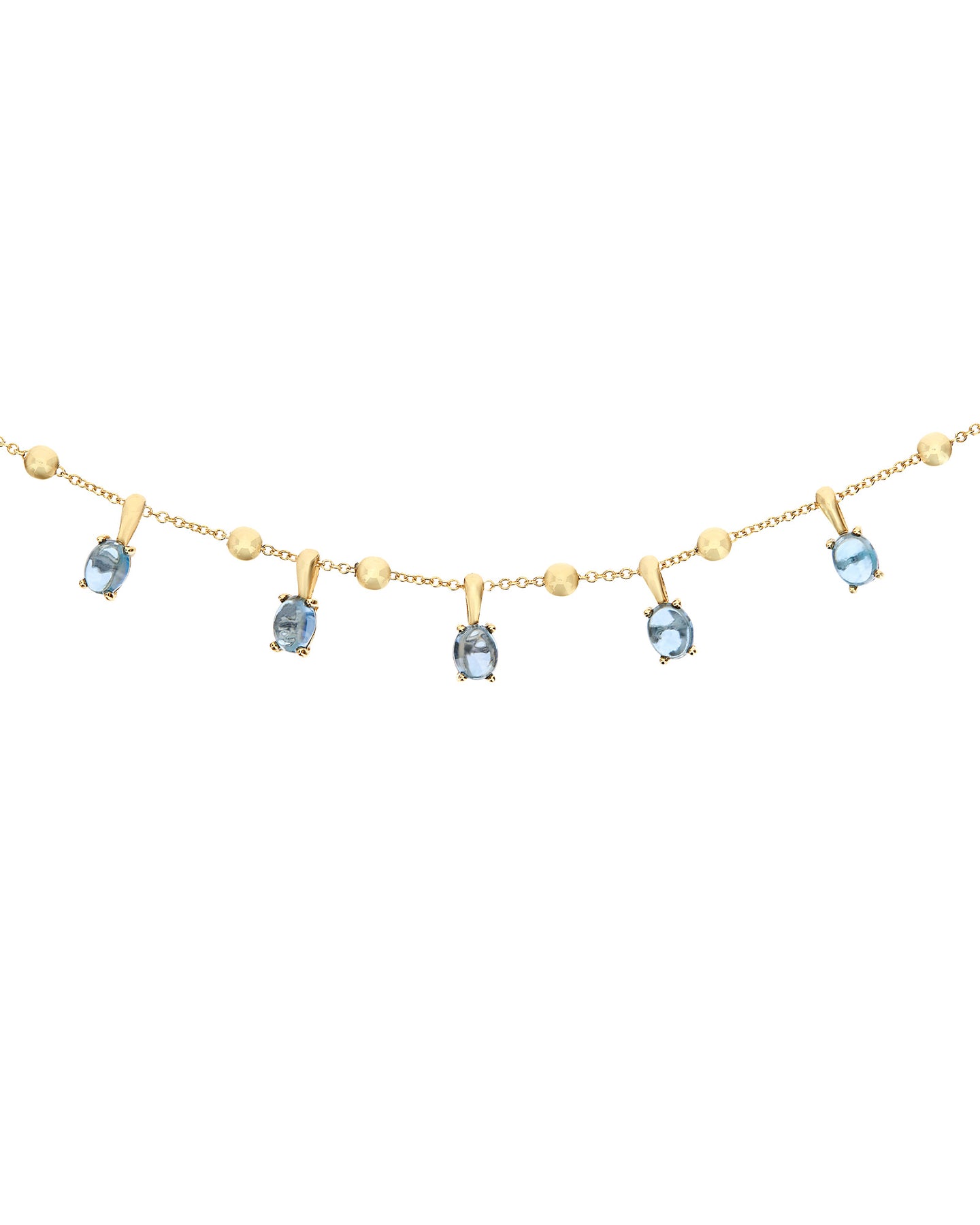 Nanis Collana girocollo "DANCING AZURE" in oro e topazio London blu – Nanis Italian Jewels