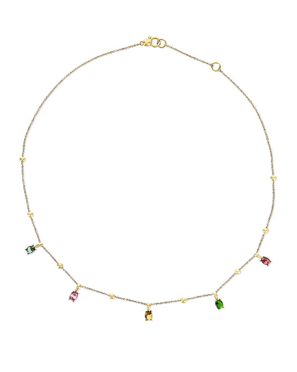 Nanis Collana girocollo "DANCING TOURMALINES" in oro e tormaline colorate – Nanis Italian Jewels