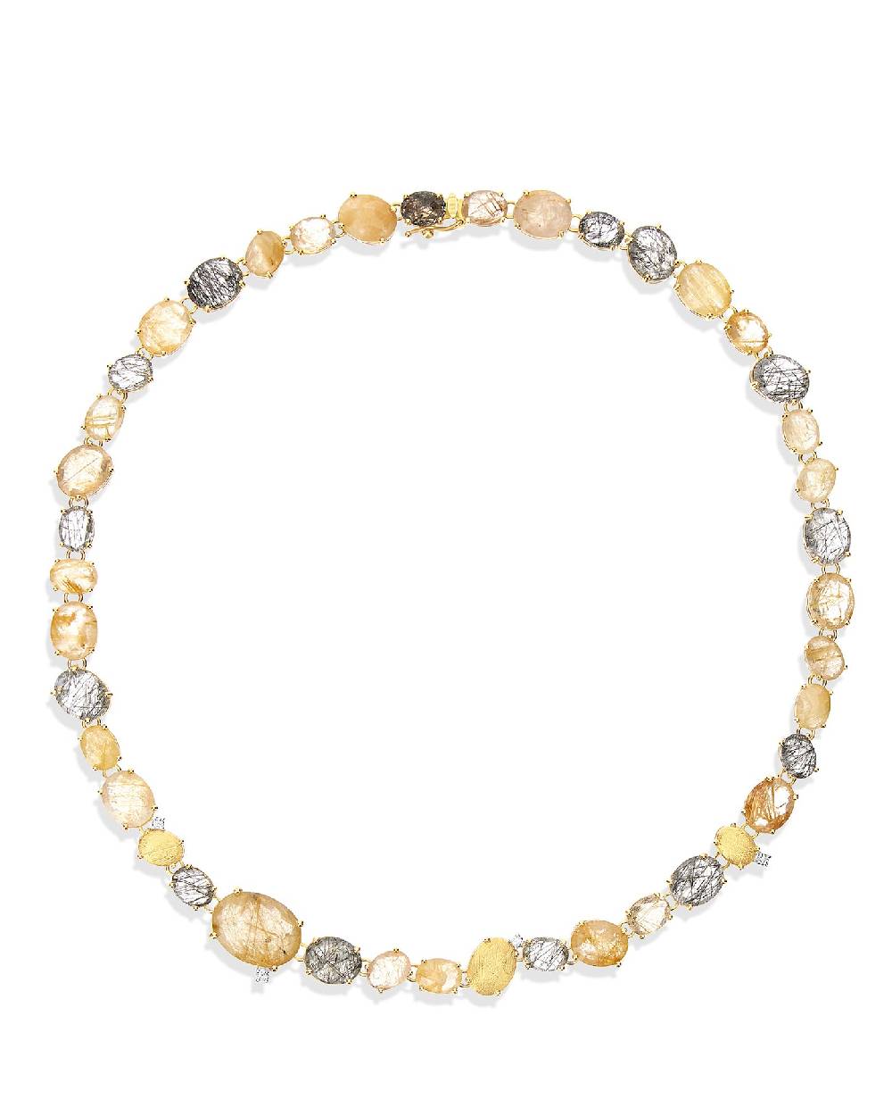 Nanis Collana girocollo "IPANEMA" in oro, quarzo rutilato e diamanti – Nanis Italian Jewels