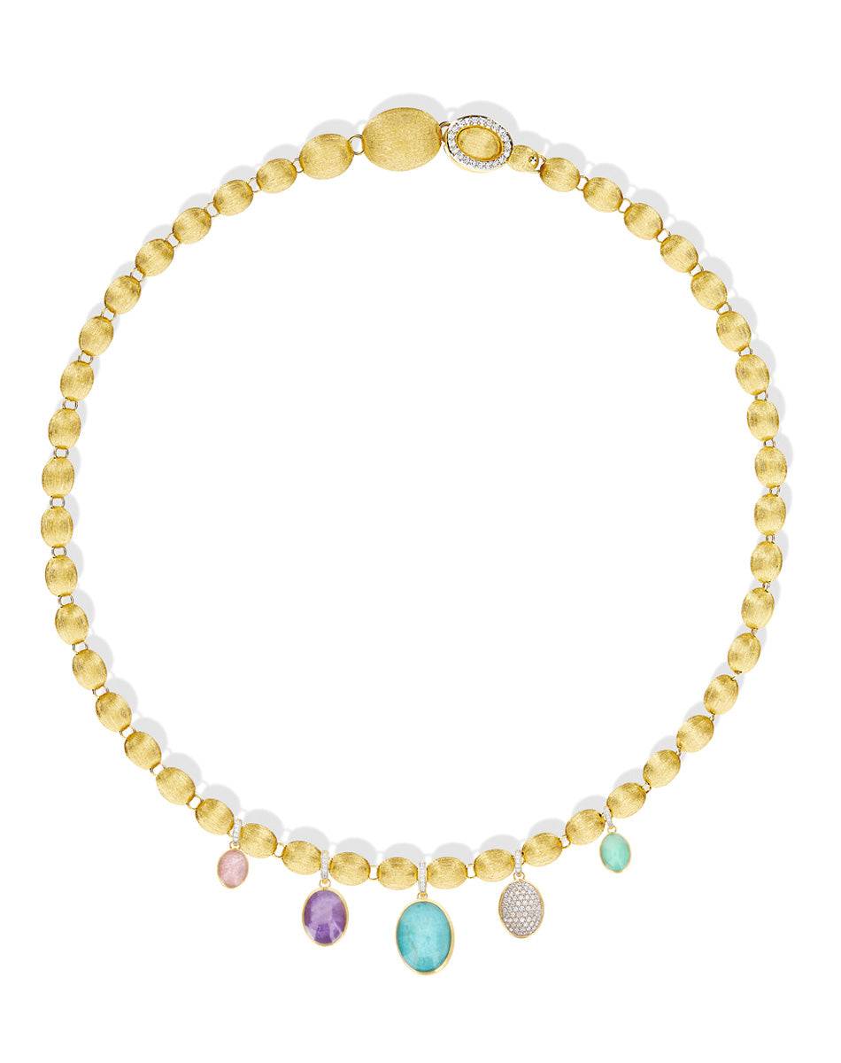 Nanis collana girocollo "ivy" con charms colorati in oro, diamanti e pietre – Nanis Italian Jewels