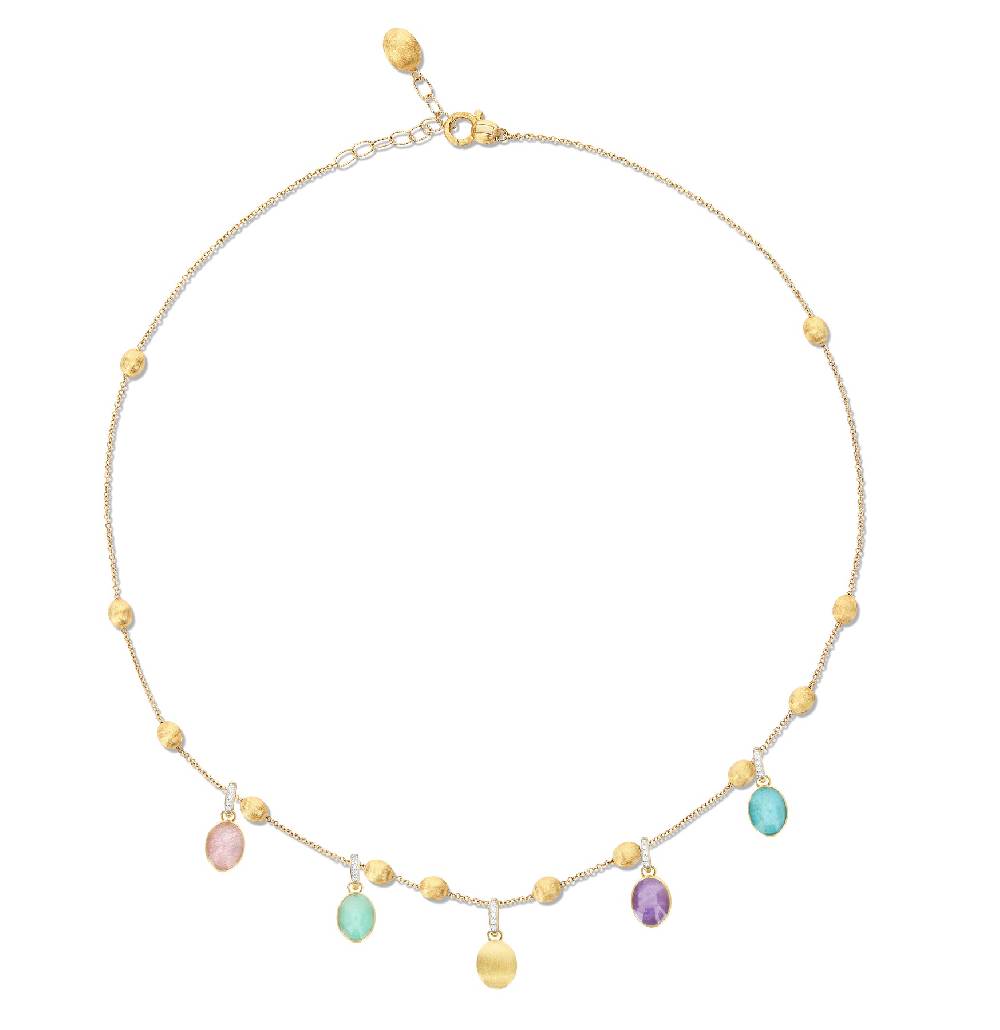 Nanis collana girocollo "soffio" con charms colorati in oro, diamanti e piet – Nanis Italian Jewels