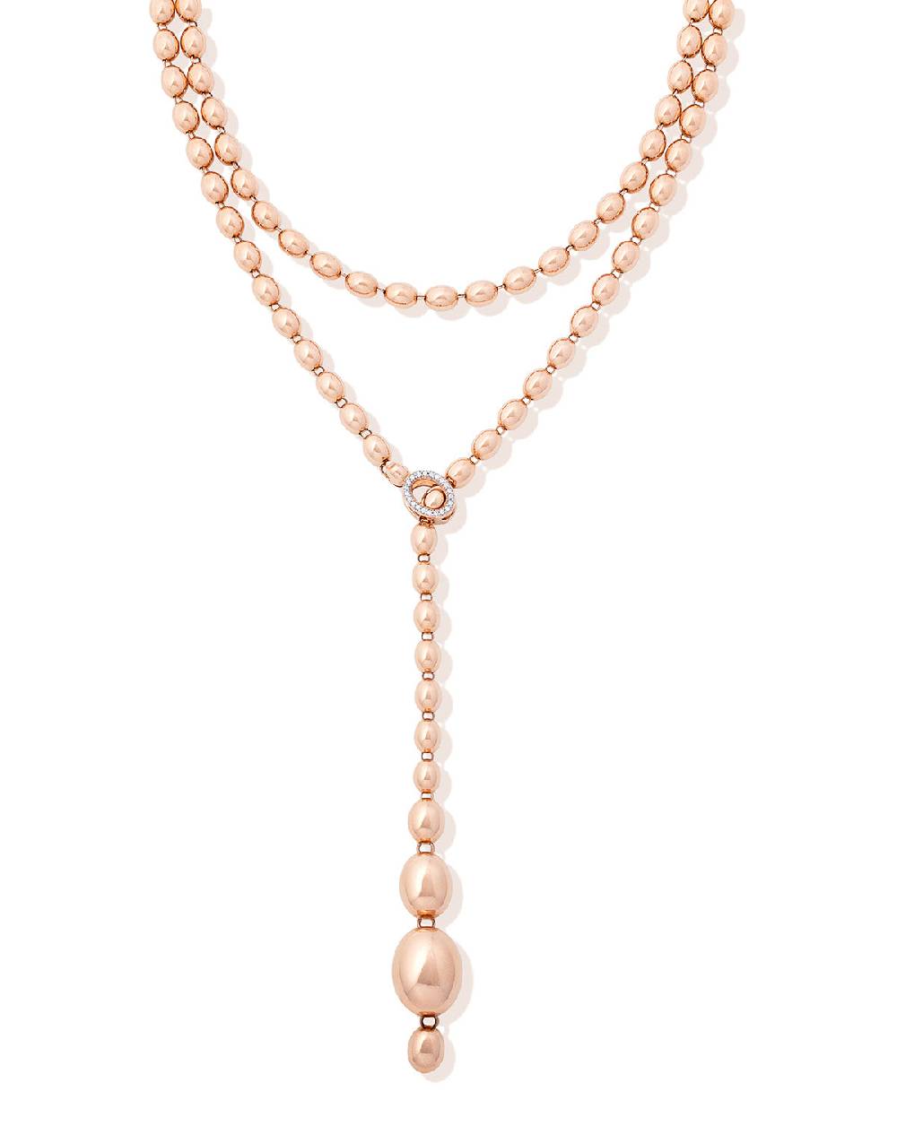 Nanis Collana iconica "IVY" convertibile con boules in oro rosa e diamanti ( – Nanis Italian Jewels