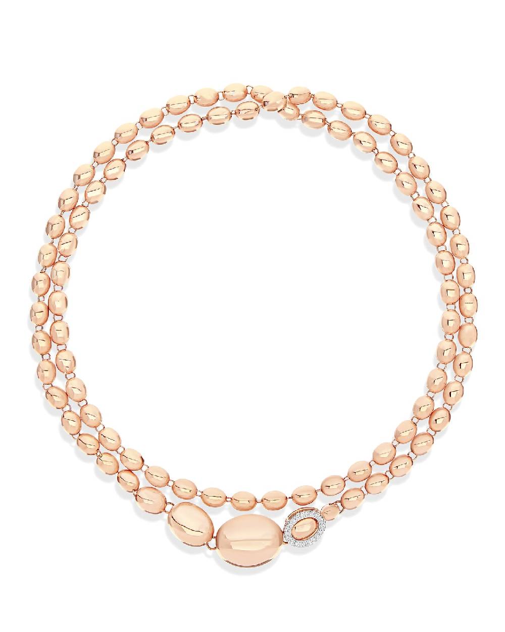 Nanis Collana iconica "IVY" convertibile con boules in oro rosa e diamanti – Nanis Italian Jewels