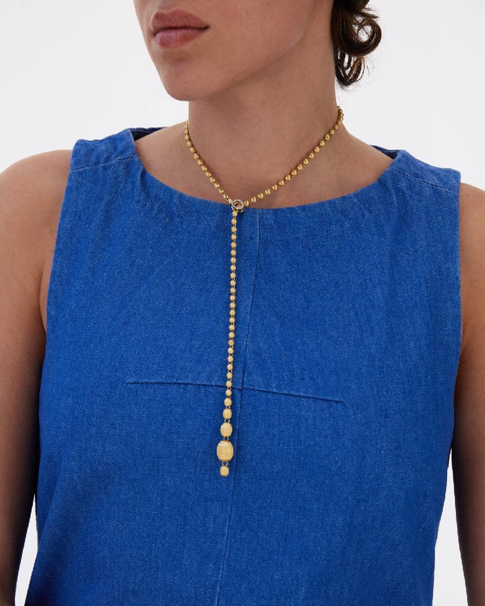 Nanis Collana Iconica "IVY" Slim Convertibile Con Boules In Oro Giallo Incis – Nanis Italian Jewels