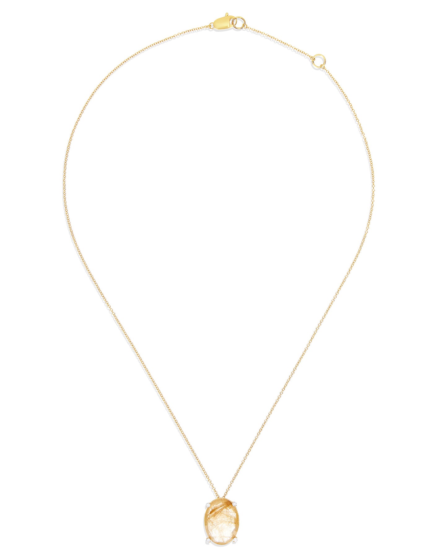 Nanis Collana "IPANEMA" Pendente Con Ciondolo In Oro, Quarzo Rutilato Giallo – Nanis Italian Jewels