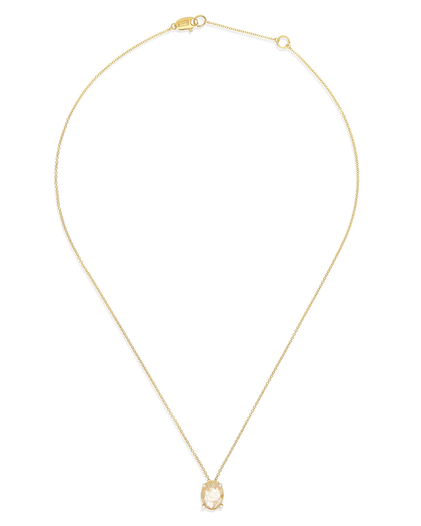 Nanis Collana "IPANEMA" Pendente Con Ciondolo In Oro, Quarzo Rutilato Giallo – Nanis Italian Jewels