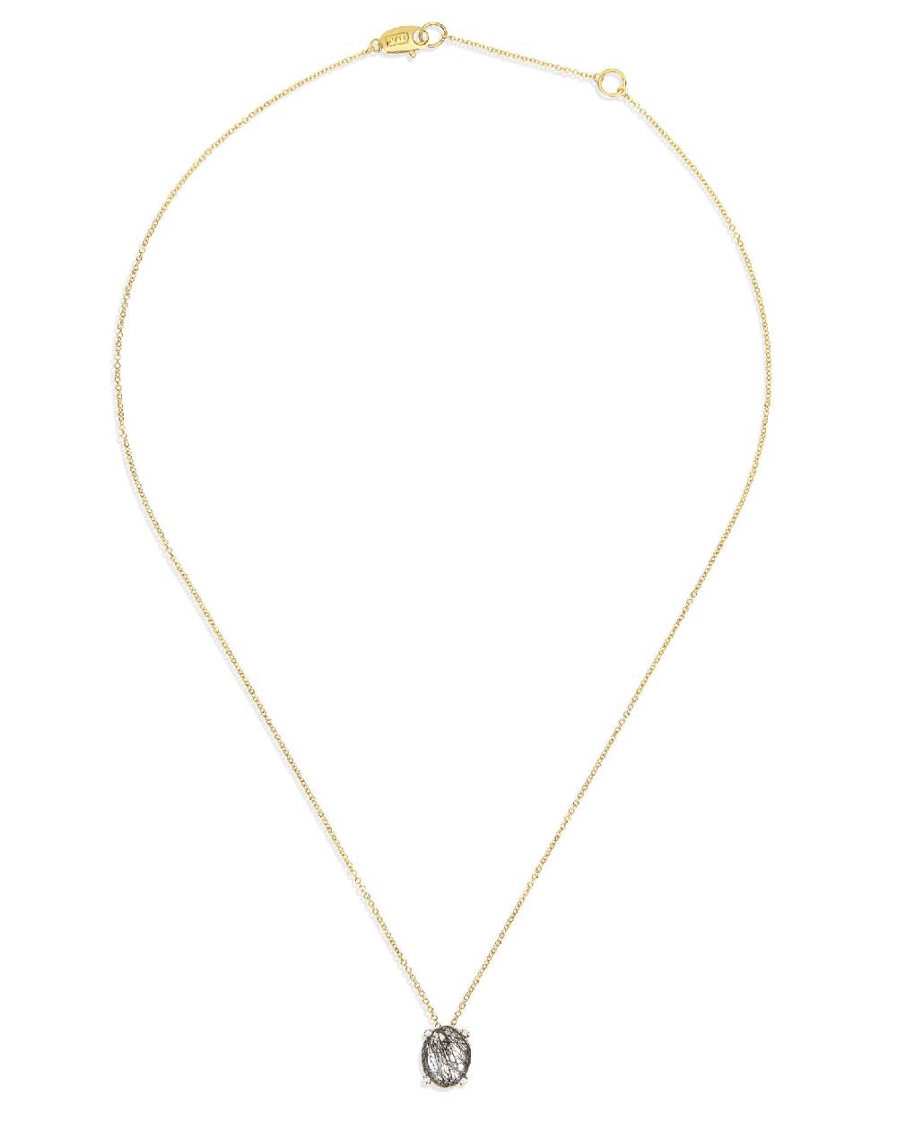 Nanis Collana "IPANEMA" Pendente Con Ciondolo In Oro, Quarzo Rutilato Grigio – Nanis Italian Jewels