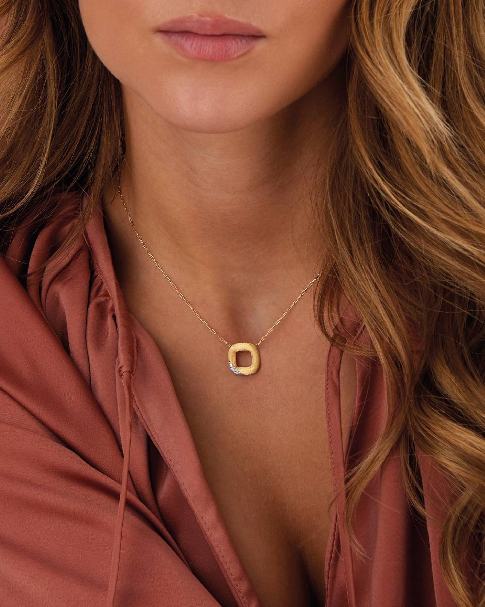 Nanis Collana "LIBERA" Con Ciondolo Squadrato In Oro E Diamanti (piccolo) – Nanis Italian Jewels