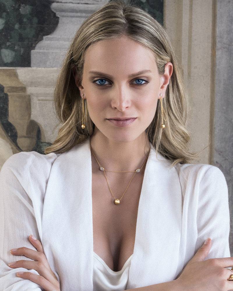 Nanis Collana "LUCE" Convertibile 3 In 1 In Oro E Diamanti (grande) – Nanis Italian Jewels