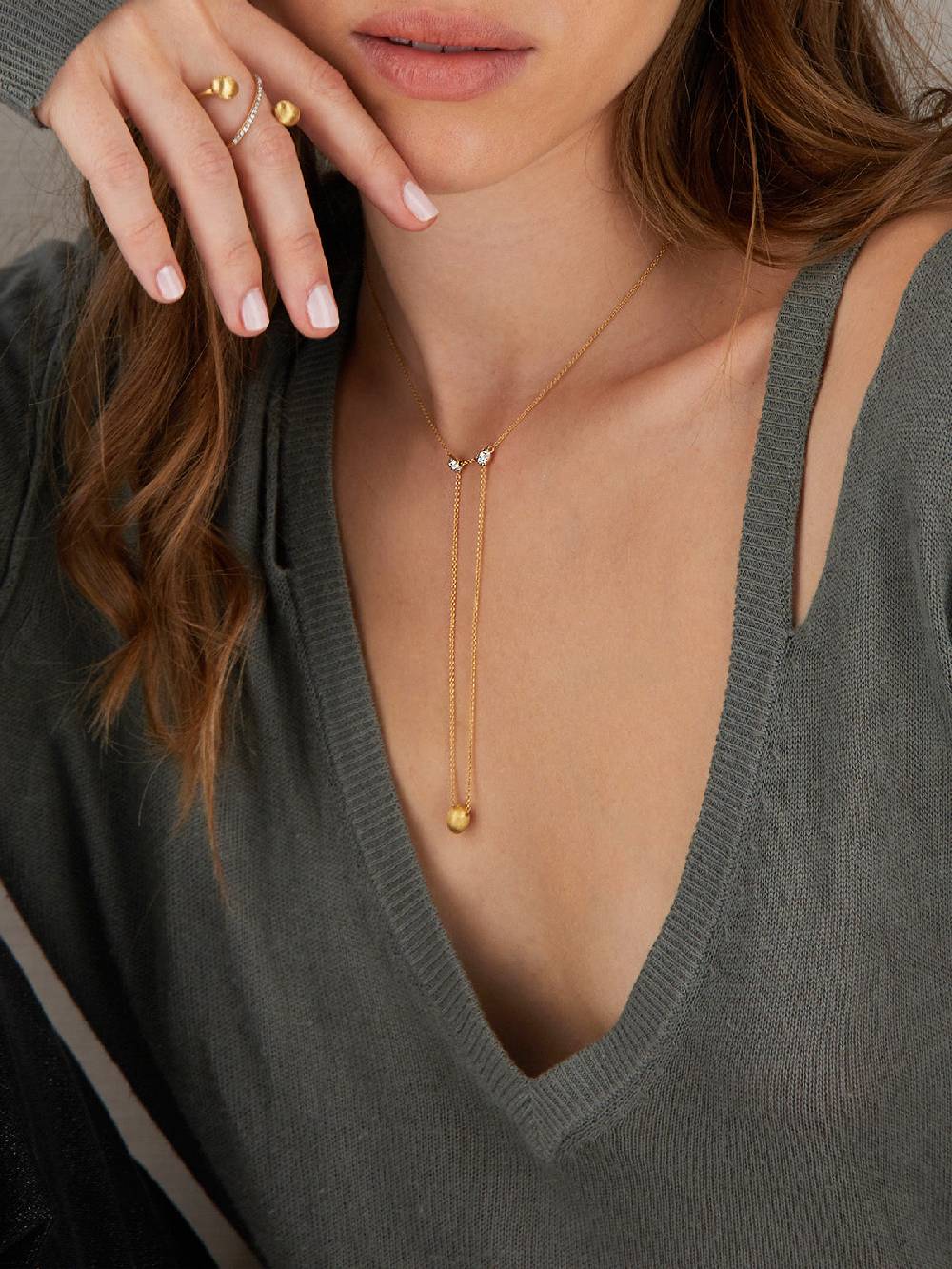 Nanis Collana "LUCE" Convertibile 3 In 1 In Oro E Diamanti (piccola) – Nanis Italian Jewels