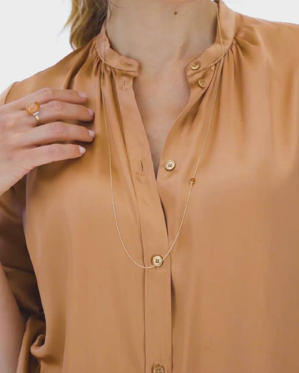 Nanis Collana "PETRA" In Oro E Avventurina Arancione (lunga) – Nanis Italian Jewels