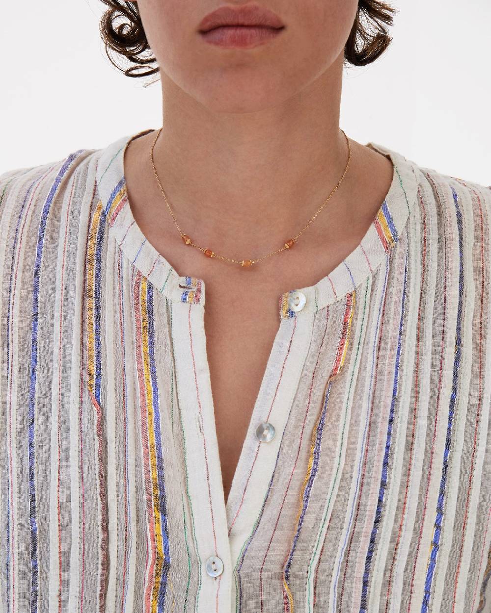 Nanis Collana "PETRA" In Oro E Avventurina Arancione – Nanis Italian Jewels