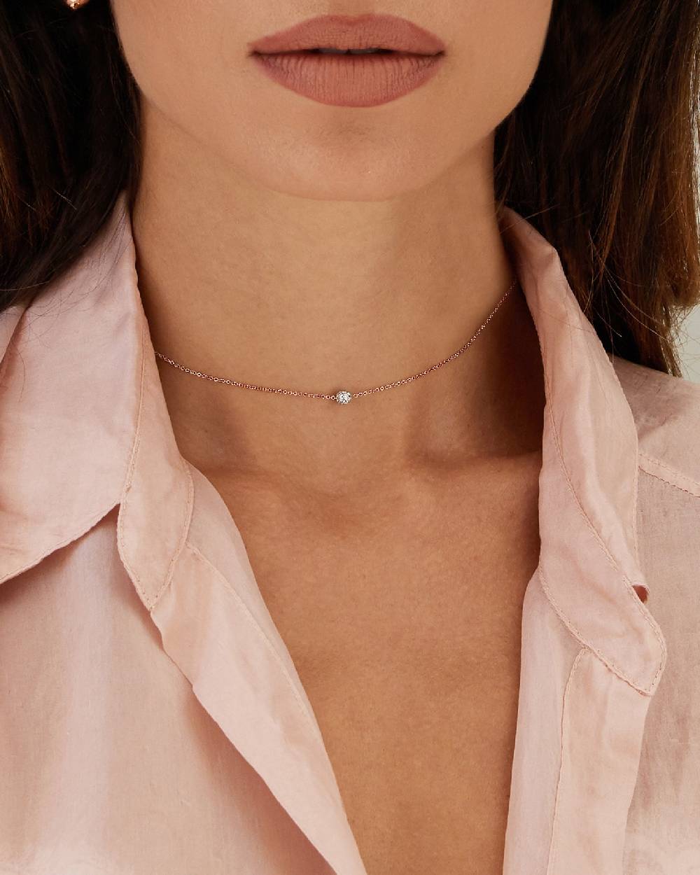 Nanis Collana Punto Luce "DANCING ÉLITE" In Oro Rosa E Boule In Diamanti – Nanis Italian Jewels