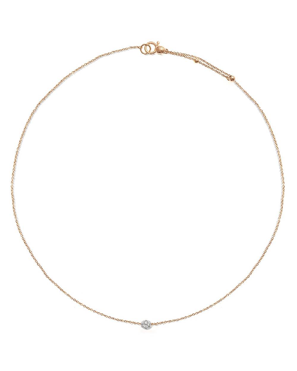 Nanis Collana punto luce "DANCING ÉLITE" in oro rosa e boule in diamanti – Nanis Italian Jewels