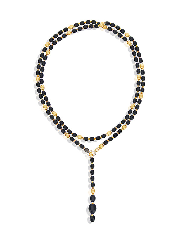 Nanis Collana Statement IVY "MYSTERY BLACK" Convertibile In Oro, Diamanti E – Nanis Italian Jewels