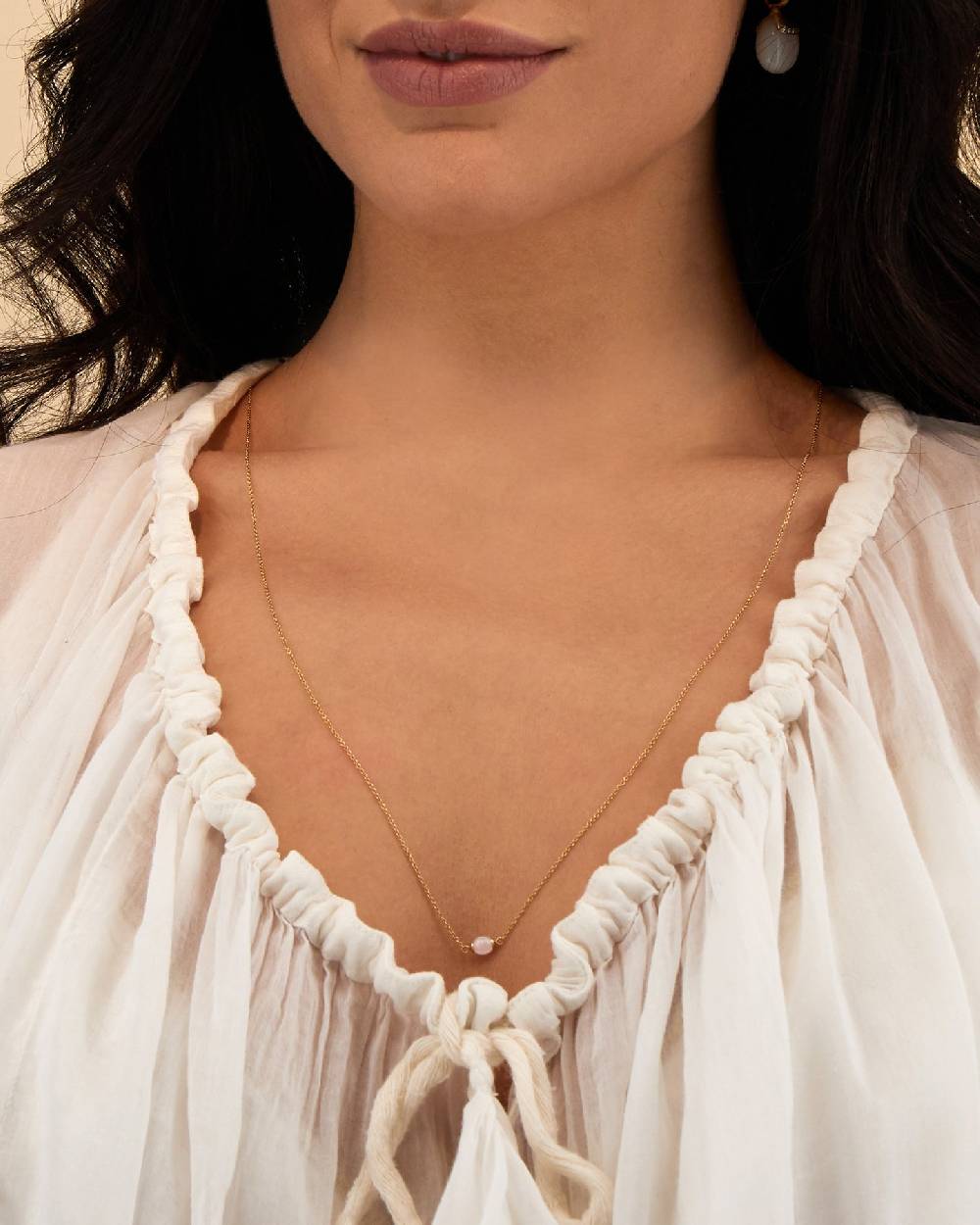 Nanis Collana "WHITE DESERT" In Oro E Pietra Di Luna (lunga) – Nanis Italian Jewels