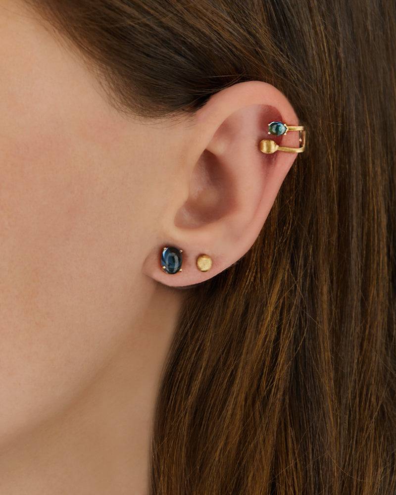 Nanis Ear Cuff "AZURE" In Oro E Topazio London Blu – Nanis Italian Jewels