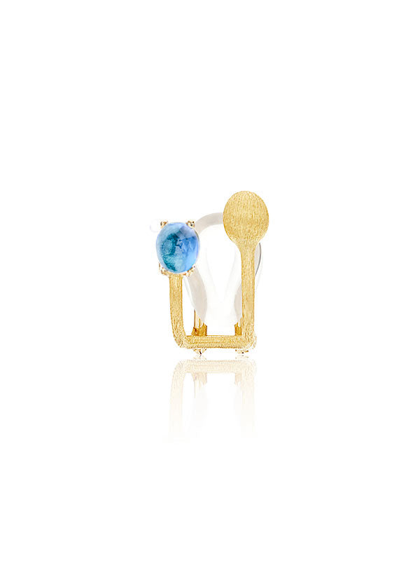 Nanis Ear cuff "AZURE" in oro e topazio London blu – Nanis Italian Jewels