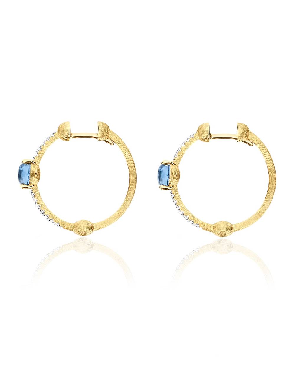 Nanis Orecchini A Cerchio "DANCING AZURE" In Oro, Diamanti E Topazio London – Nanis Italian Jewels