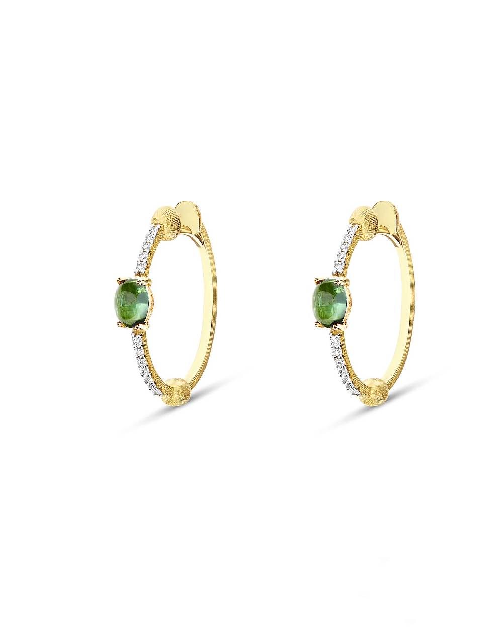 Nanis Orecchini A Cerchio "DANCING TOURMALINES" In Oro, Diamanti E Tormalina – Nanis Italian Jewels