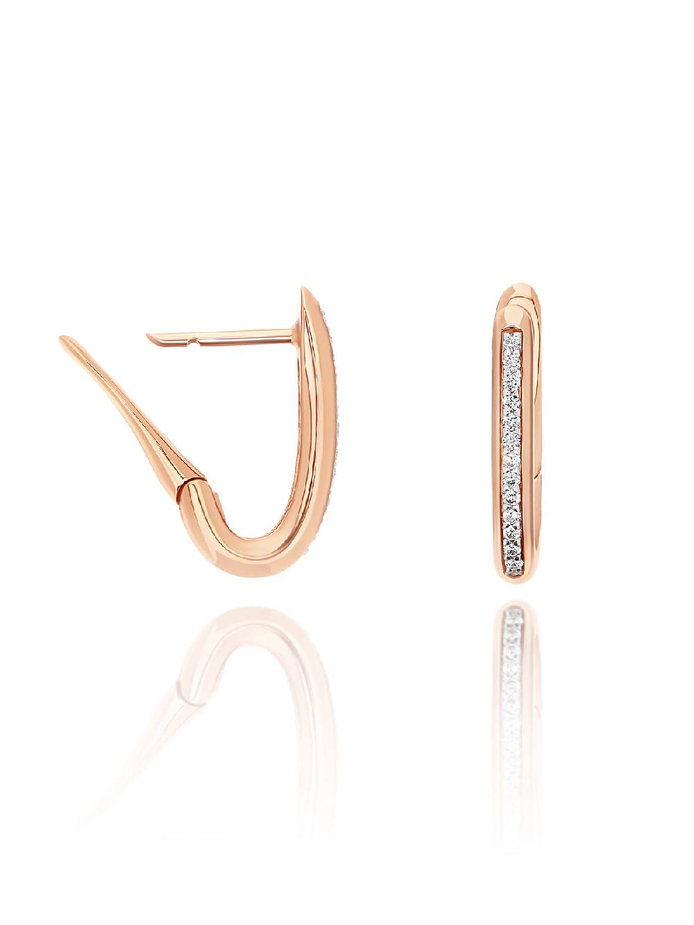 Nanis Orecchini A Cerchio "libera" Squadrati Piccoli In Oro Rosa E Diamanti – Nanis Italian Jewels