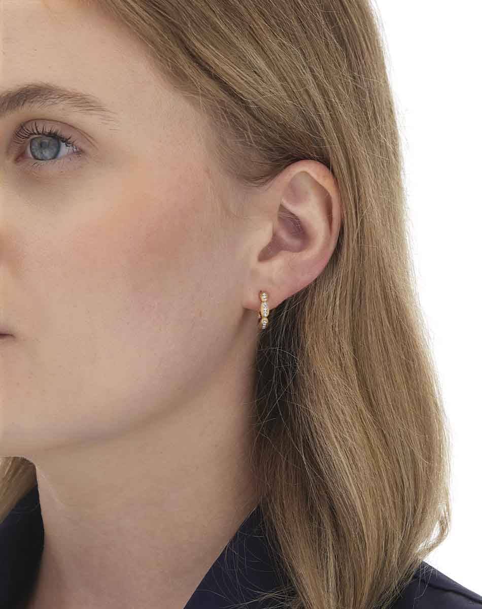 Nanis Orecchini A Cerchio Piccoli "Diva" In Oro E Diamanti – Nanis Italian Jewels