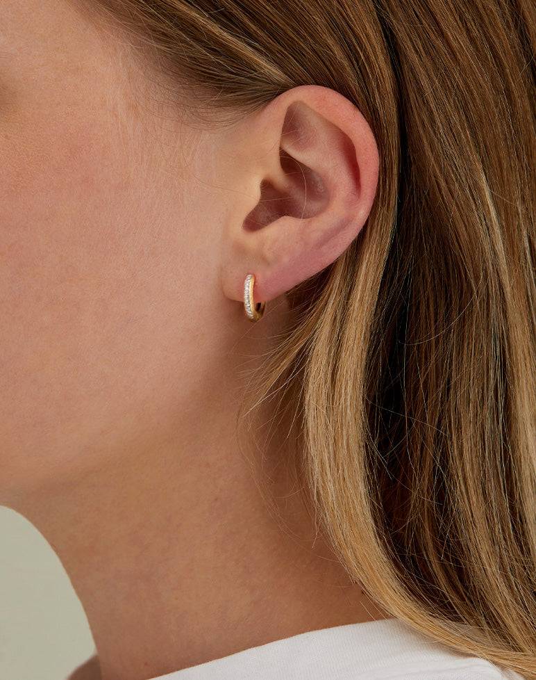 Nanis Orecchini A Cerchio Piccoli "LIBERA" In Oro E Diamanti – Nanis Italian Jewels