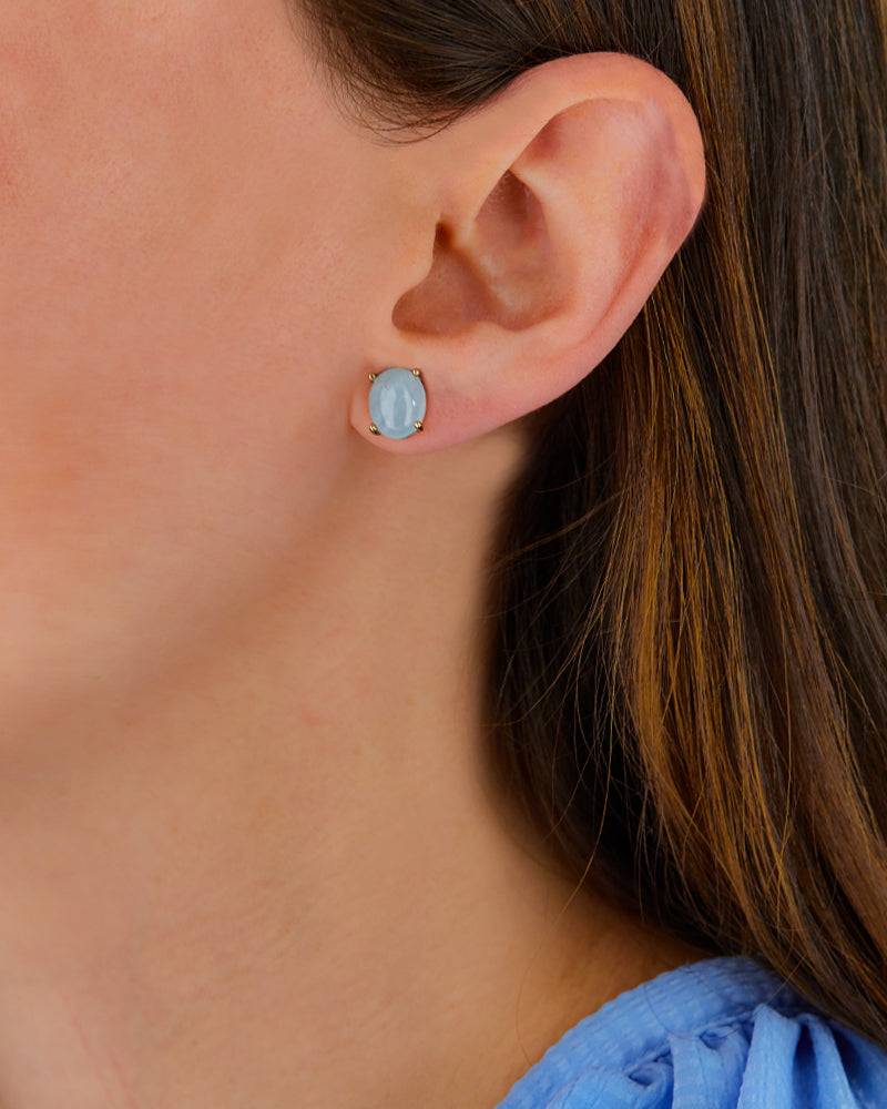 Nanis Orecchini A Lobo "DANCING AZURE" In Oro E Acquamarina (grandi) – Nanis Italian Jewels