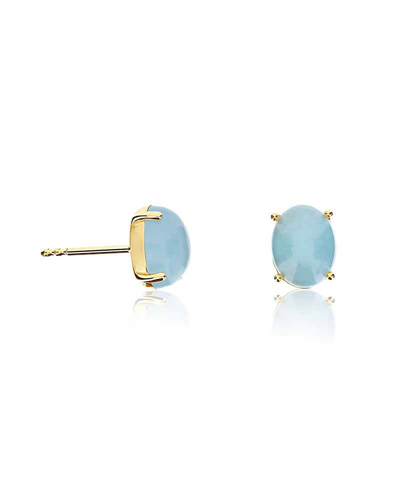 Nanis Orecchini A Lobo "DANCING AZURE" In Oro E Acquamarina (grandi) – Nanis Italian Jewels