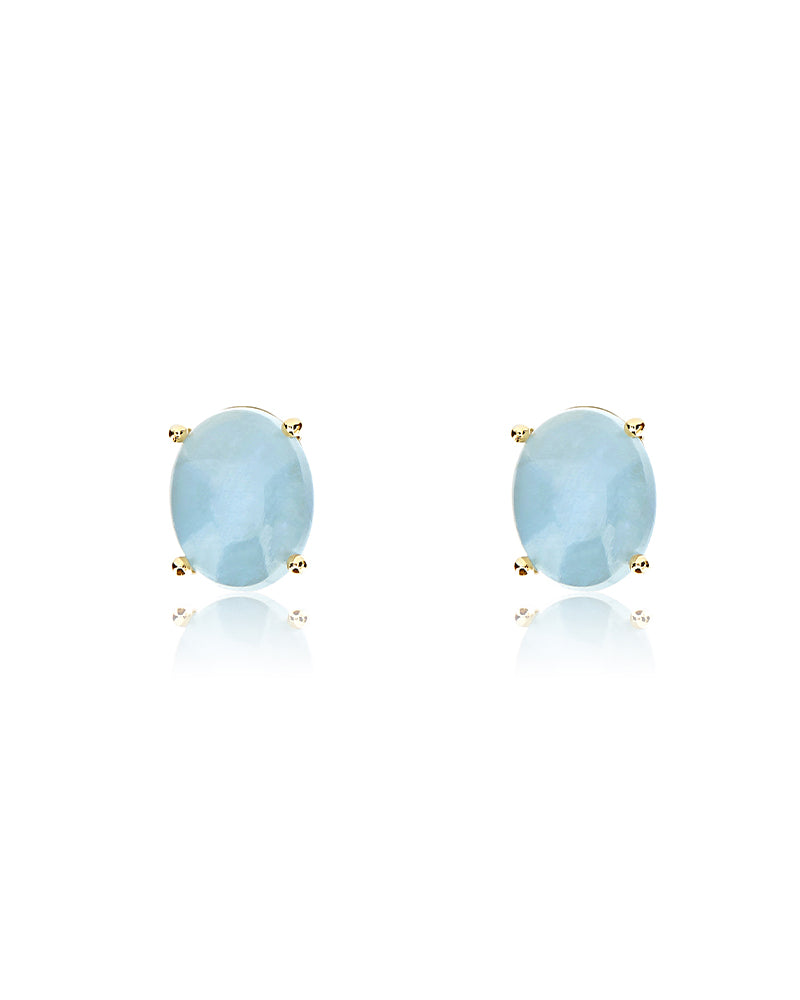 Nanis Orecchini a lobo "DANCING AZURE" in oro e acquamarina (grandi) – Nanis Italian Jewels