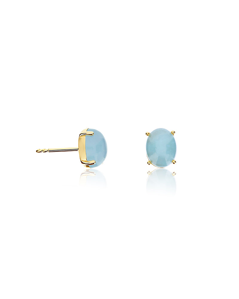 Nanis Orecchini A Lobo "DANCING AZURE" In Oro E Acquamarina (piccoli) – Nanis Italian Jewels