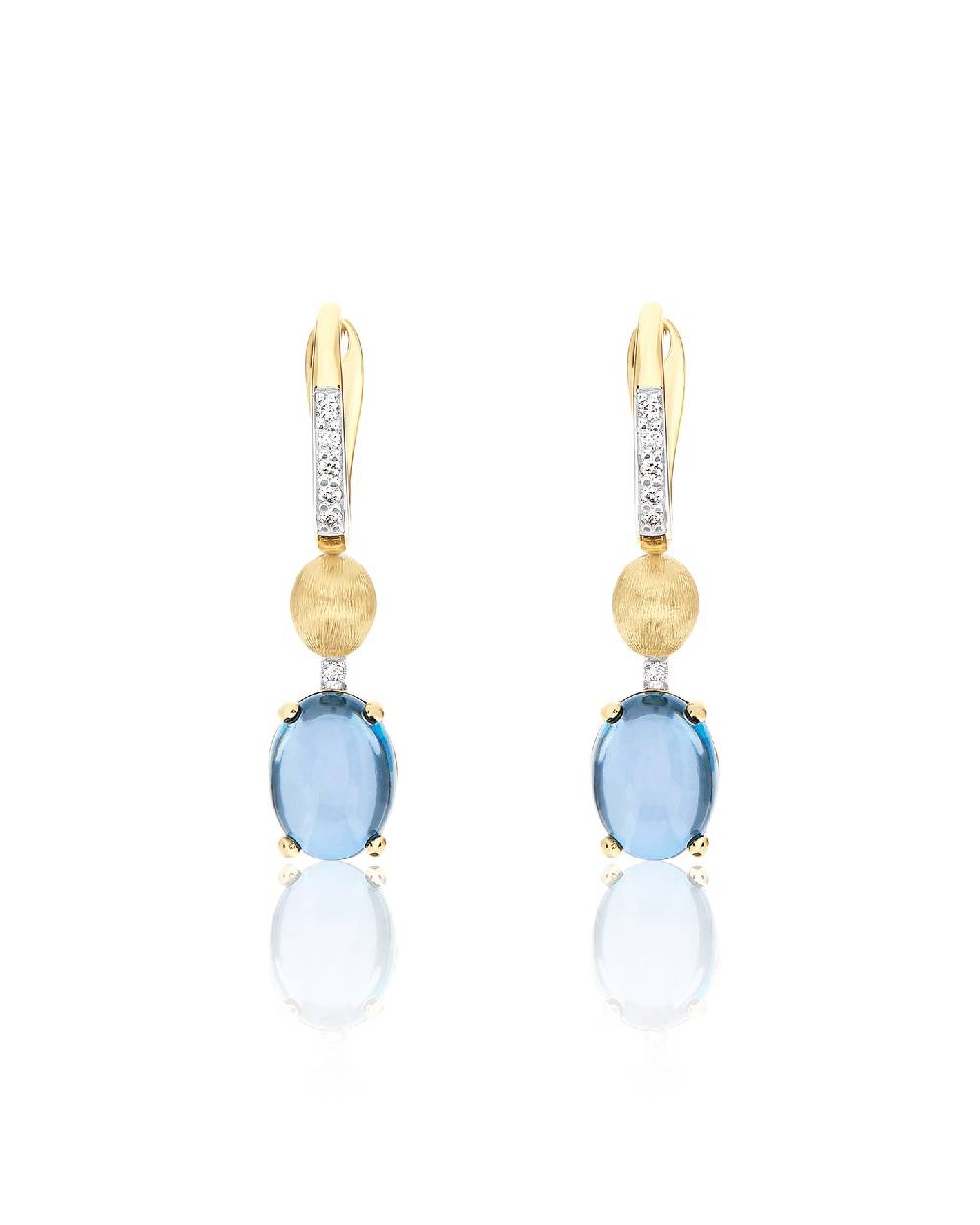 Nanis Orecchini a monachella "DANCING AZURE" con boules in oro, diamanti e t – Nanis Italian Jewels