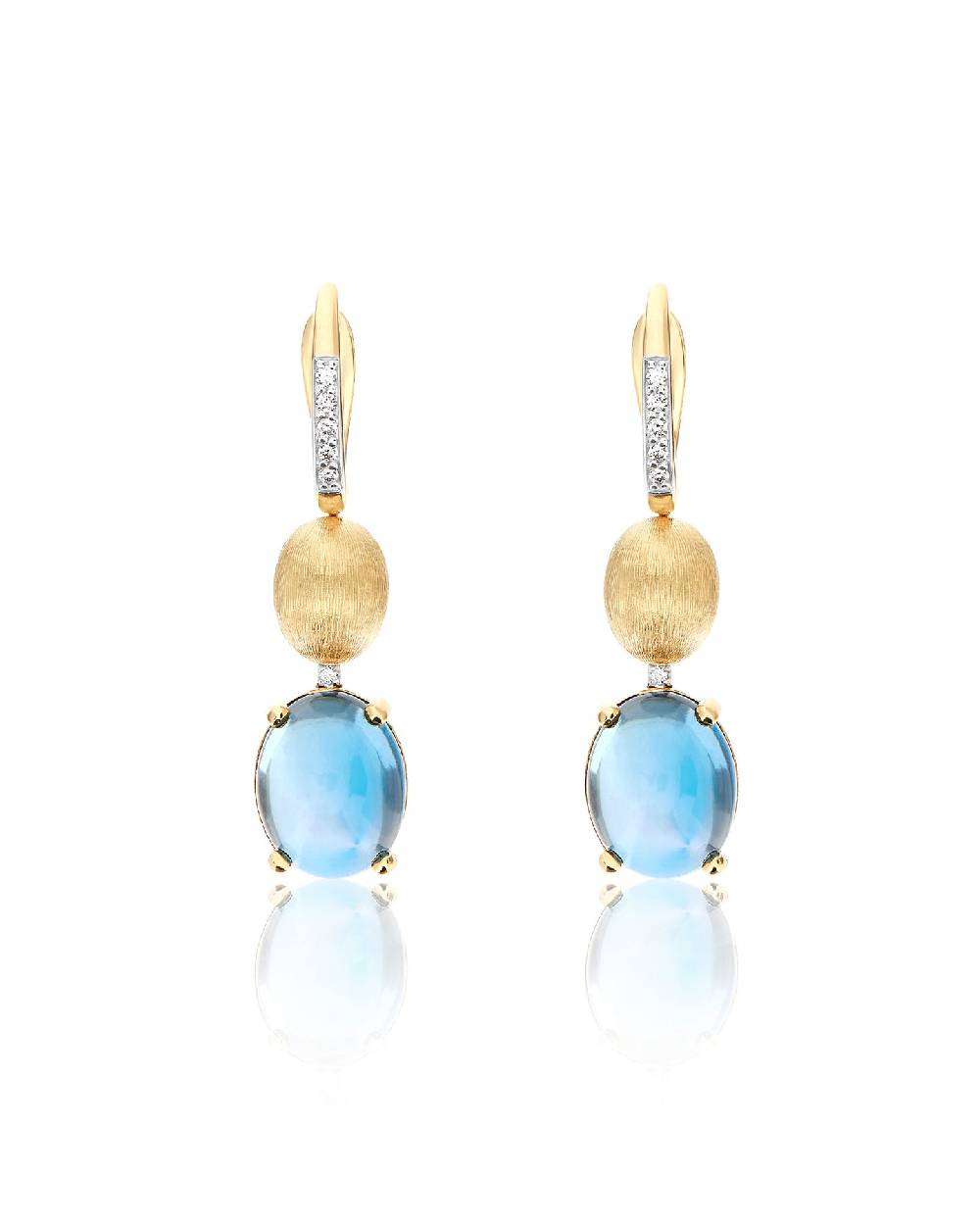 Nanis Orecchini a monachella "DANCING AZURE" con boules in oro, diamanti e t – Nanis Italian Jewels