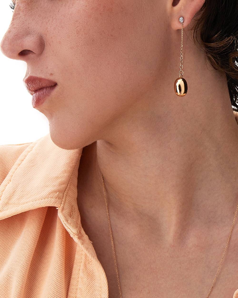 Nanis Orecchini "CANDLE" In Oro Rosa E Diamanti – Nanis Italian Jewels