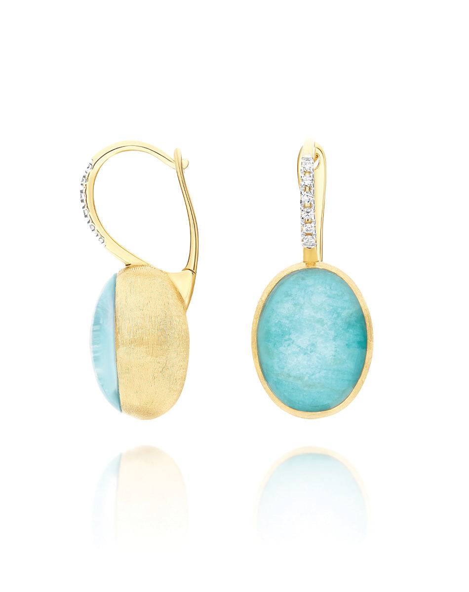 Nanis Orecchini Ciliegine Anice "Boules" In Oro Inciso, Diamanti, Cristallo – Nanis Italian Jewels