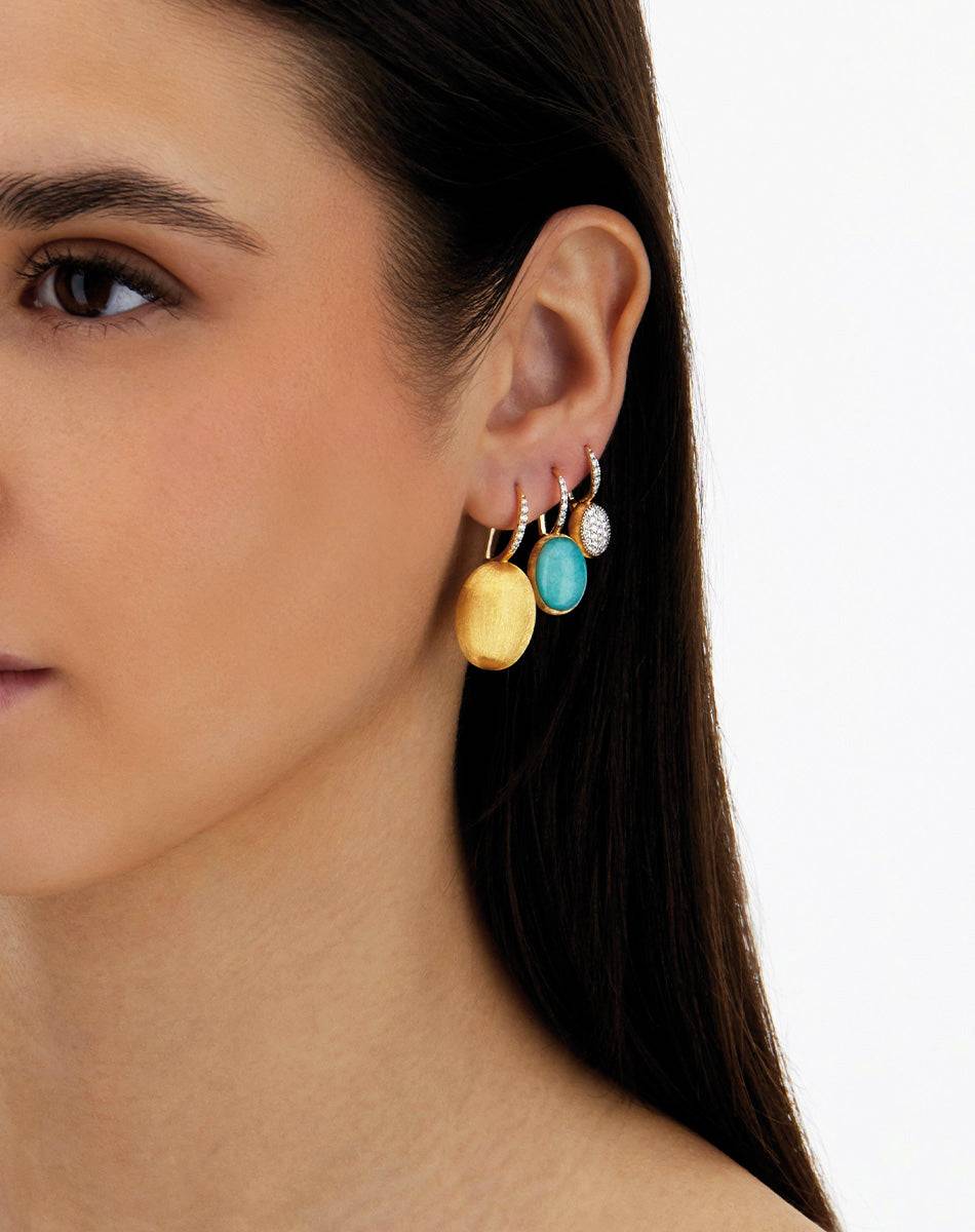 Nanis Orecchini Ciliegine Anice "Boules" In Oro Inciso, Diamanti, Cristallo – Nanis Italian Jewels