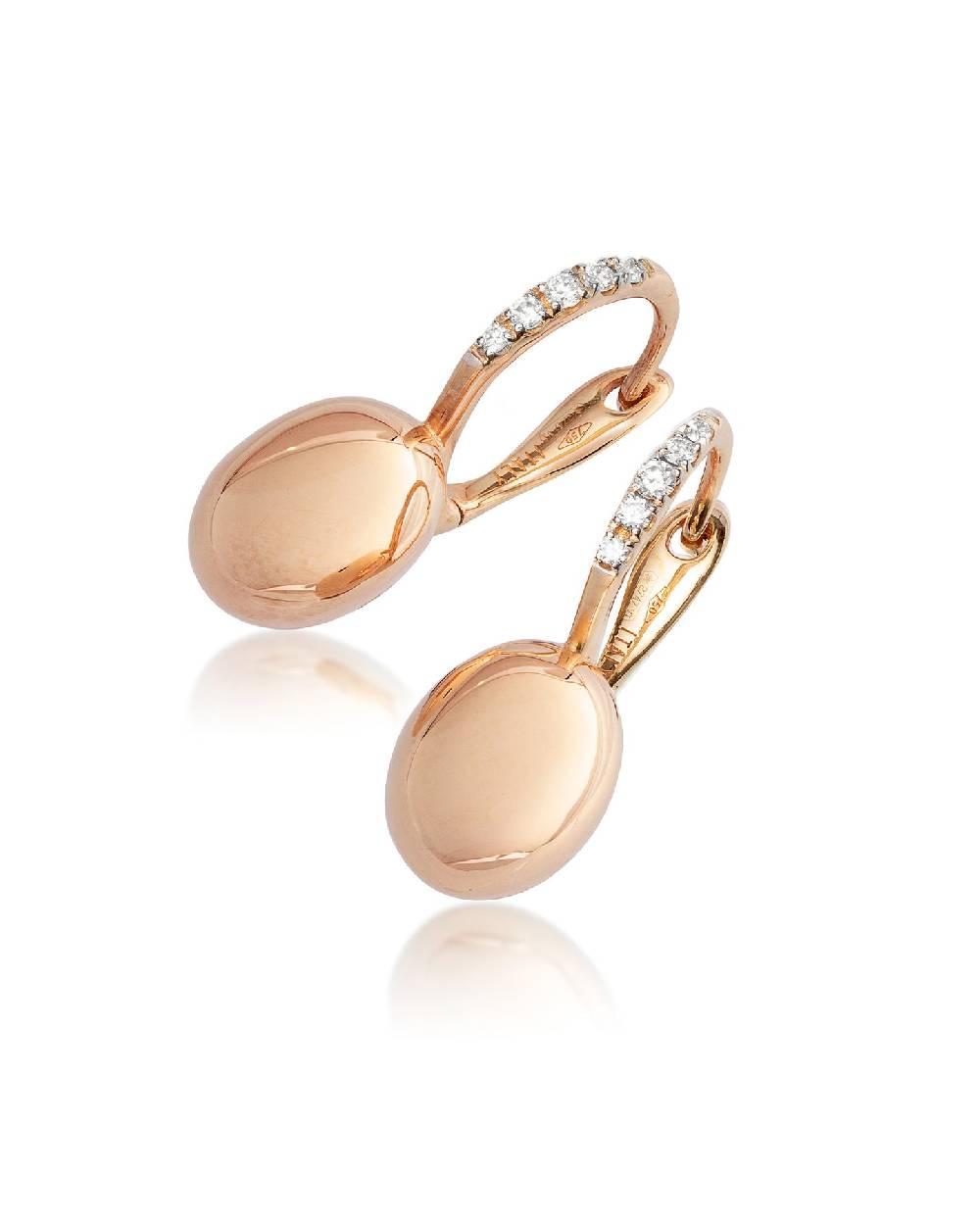 Nanis Orecchini "CILIEGINE" Con Boules In Oro Rosa E Dettagli Di Diamanti (p – Nanis Italian Jewels