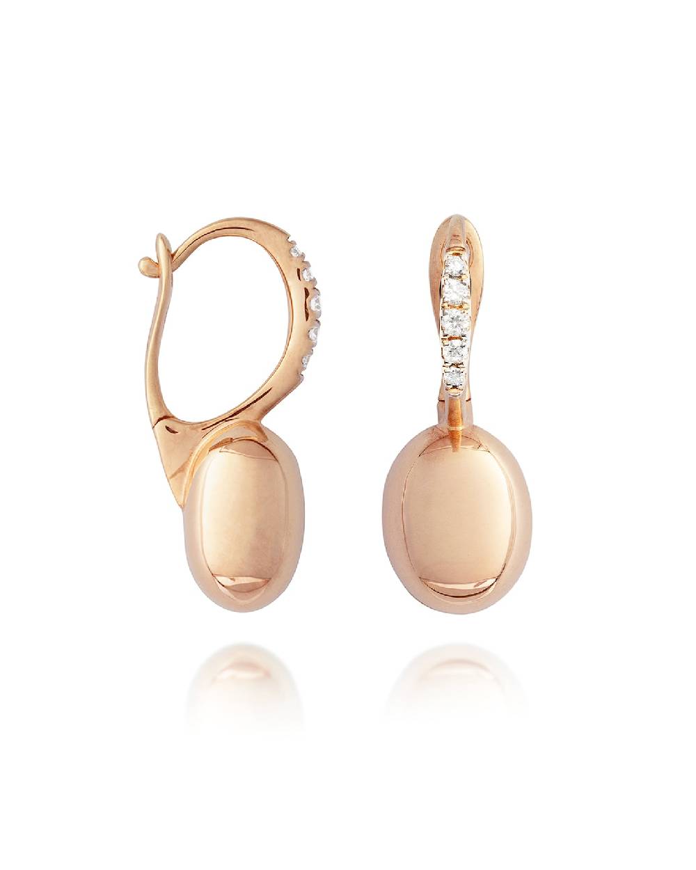Nanis Orecchini "CILIEGINE" Con Boules In Oro Rosa E Dettagli Di Diamanti (p – Nanis Italian Jewels