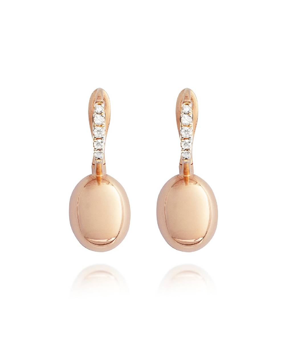Nanis Orecchini "CILIEGINE" con boules in oro rosa e dettagli di diamanti (p – Nanis Italian Jewels