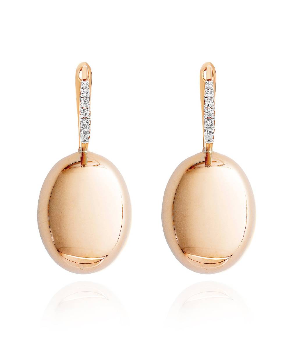 Nanis Orecchini "CILIEGINE" con boules in oro rosa e dettagli di diamanti (g – Nanis Italian Jewels