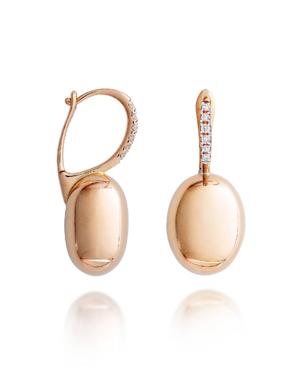 Nanis Orecchini "CILIEGINE" Con Boules In Oro Rosa E Dettagli Di Diamanti (m – Nanis Italian Jewels