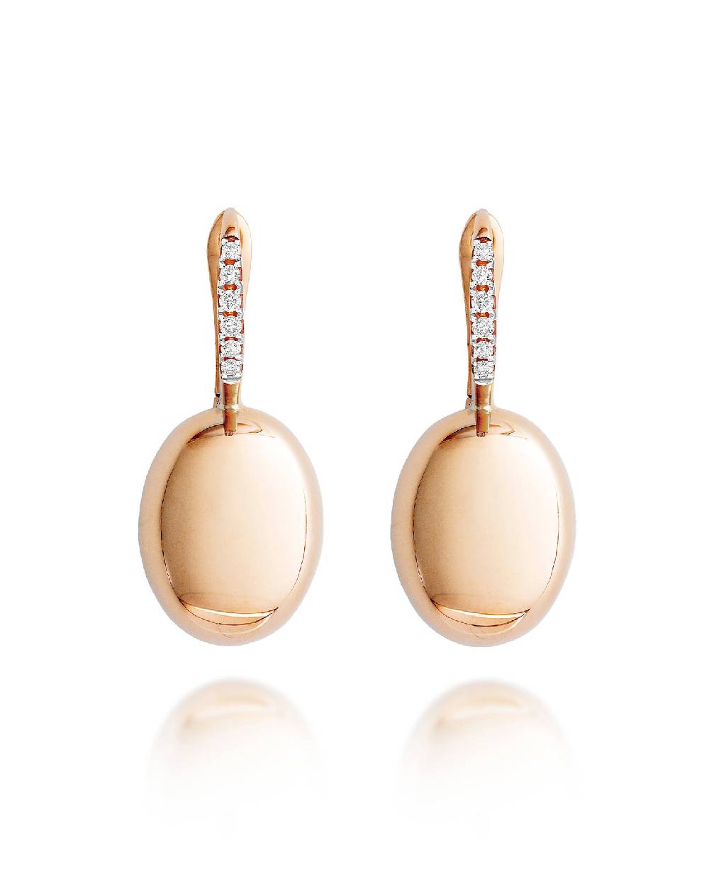 Nanis Orecchini "CILIEGINE" con boules in oro rosa e dettagli di diamanti (m – Nanis Italian Jewels
