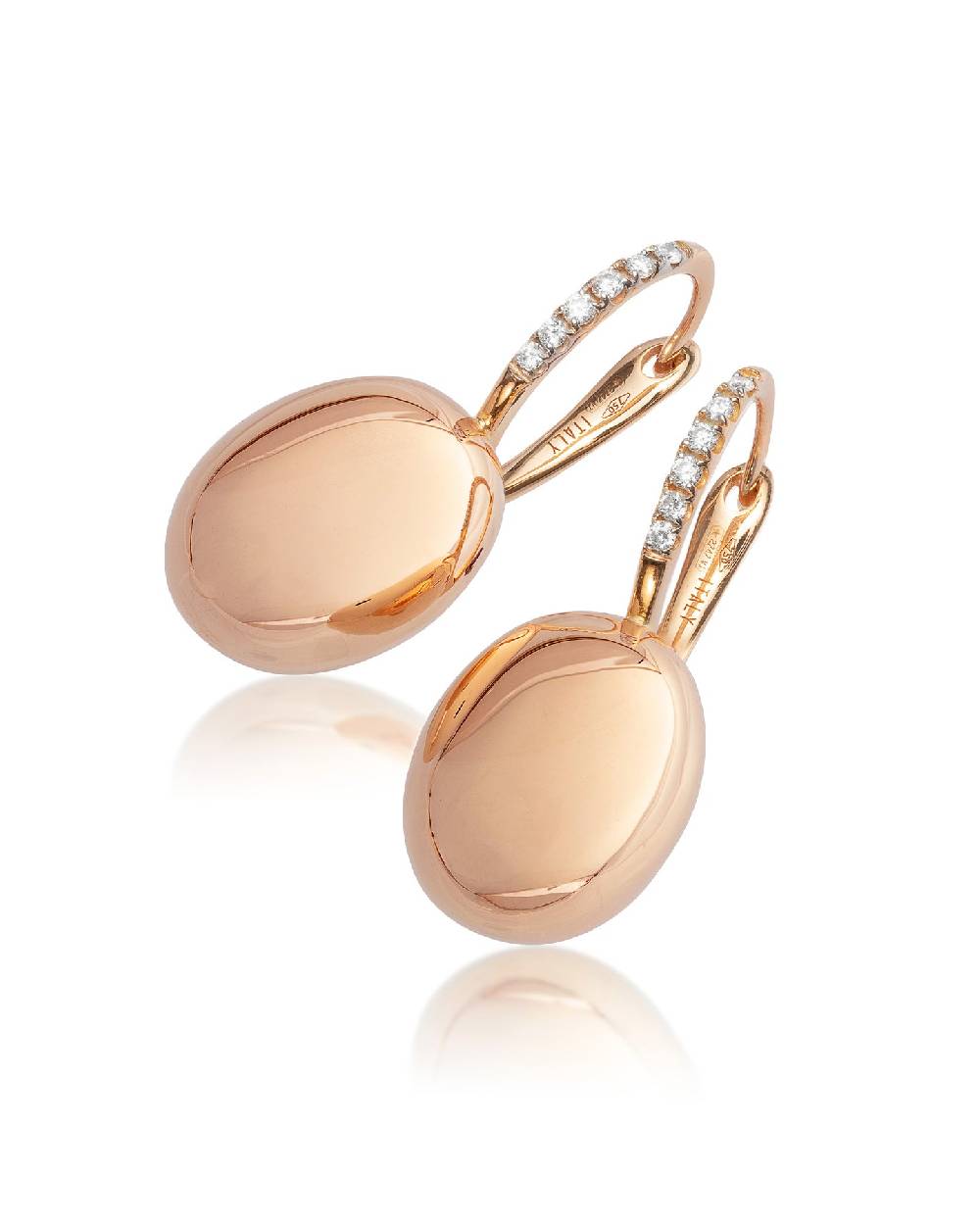Nanis Orecchini "CILIEGINE" Con Boules In Oro Rosa E Dettagli Di Diamanti (m – Nanis Italian Jewels
