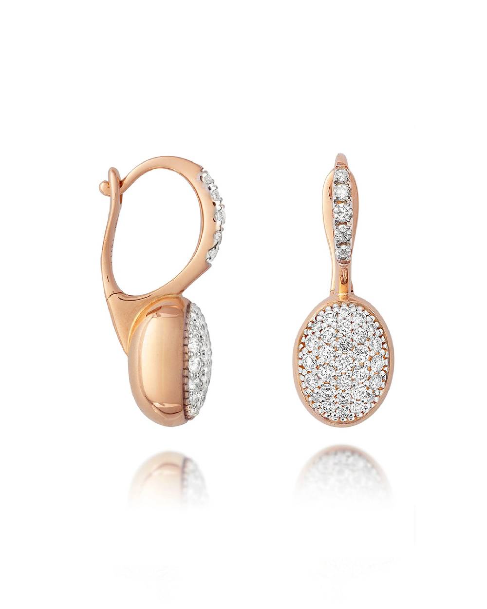 Nanis Orecchini "CILIEGINE" Con Boules In Oro Rosa E Diamanti (piccoli) – Nanis Italian Jewels