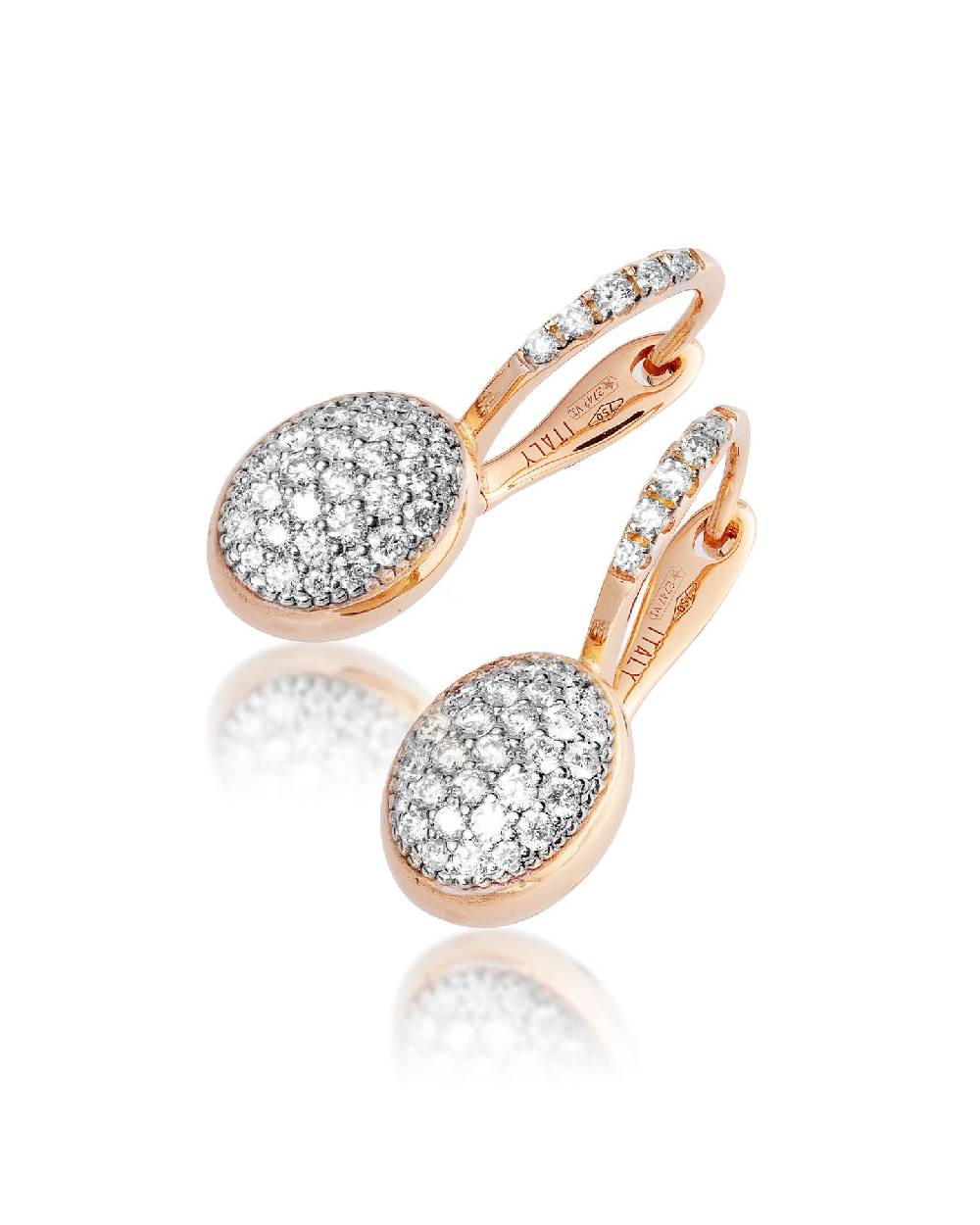 Nanis Orecchini "CILIEGINE" Con Boules In Oro Rosa E Diamanti (piccoli) – Nanis Italian Jewels