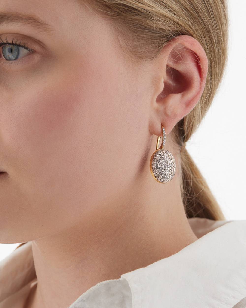 Nanis Orecchini "CILIEGINE" Con Boules Pendenti In Oro E Diamanti (grandi) – Nanis Italian Jewels