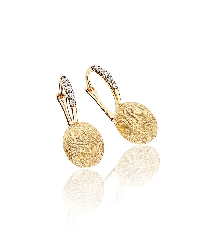 Nanis Orecchini "CILIEGINE" Con Boules Pendenti In Oro E Dettagli In Diamant – Nanis Italian Jewels